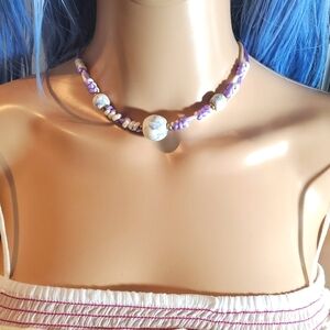 Vintage Flower Porcelain Necklace